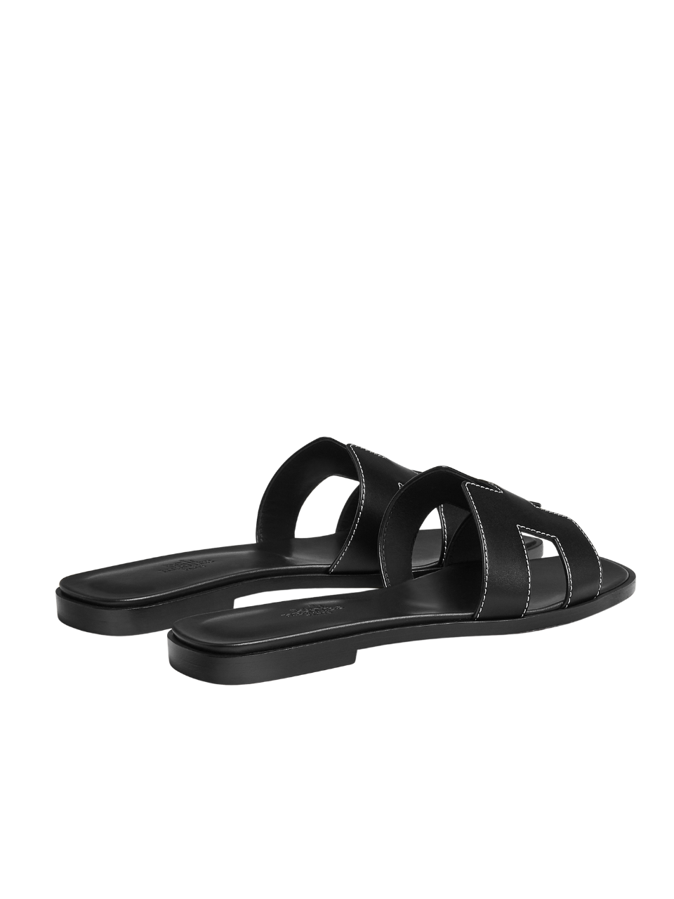 Hermes Oran Sandal Noir Box Calfskin Leather