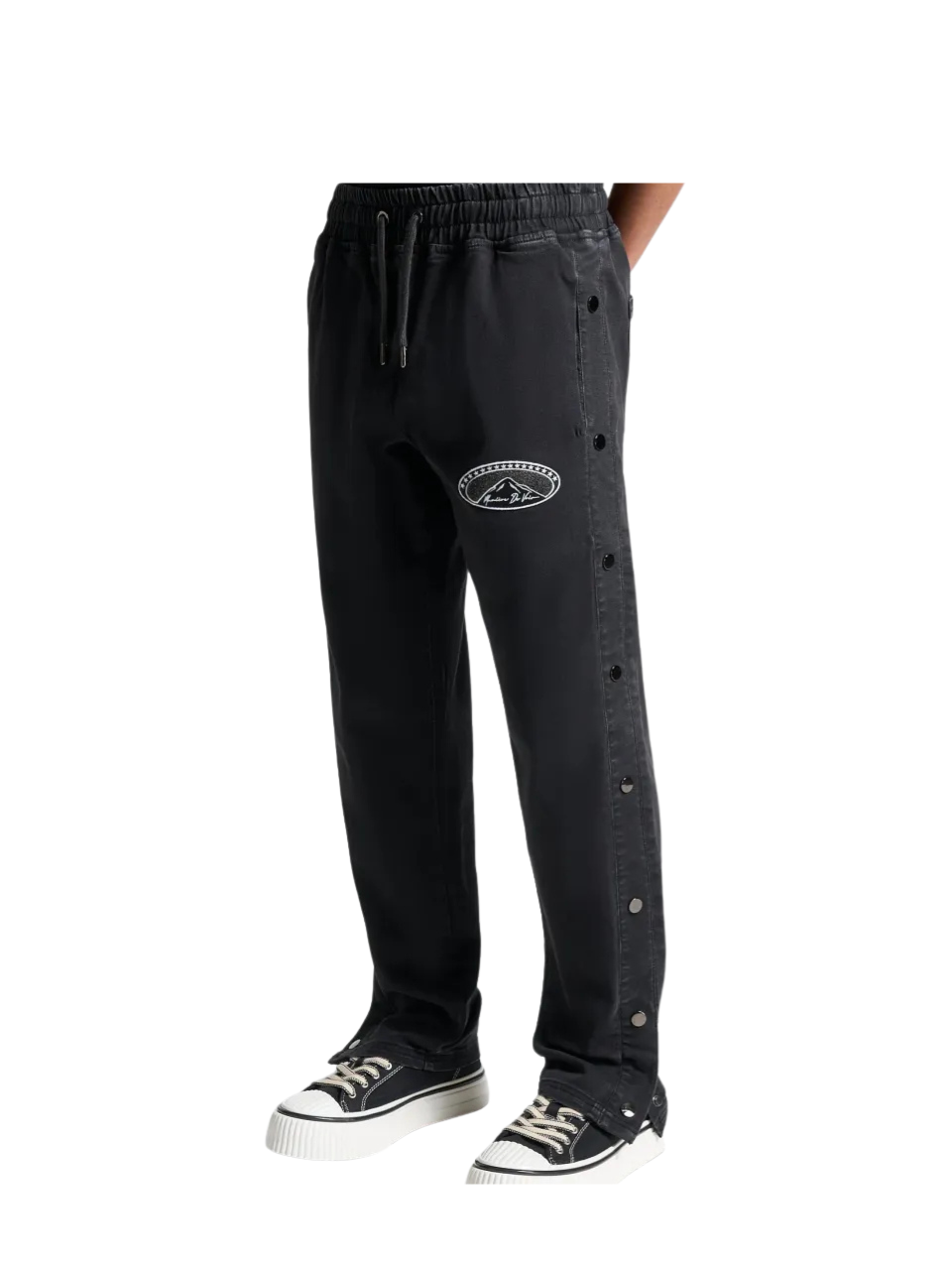 Manière De Voir Denim Popper Cargo Pants - Washed Black