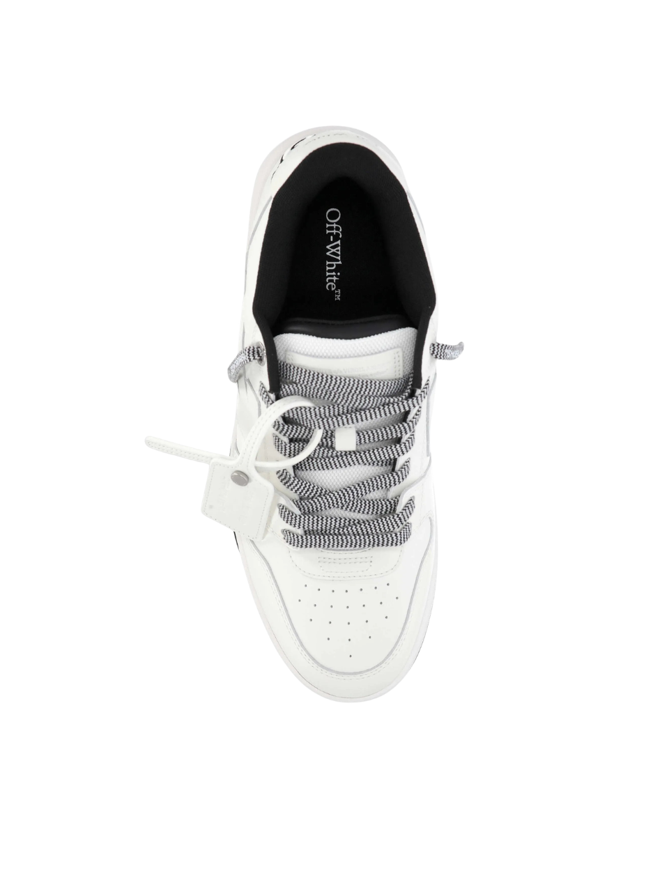 Off White Logo Detail Leather Sneakers