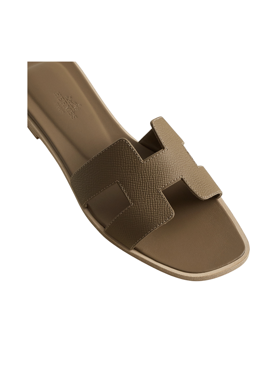 Hermès Paris Oran Epsom Etoupe Sandal