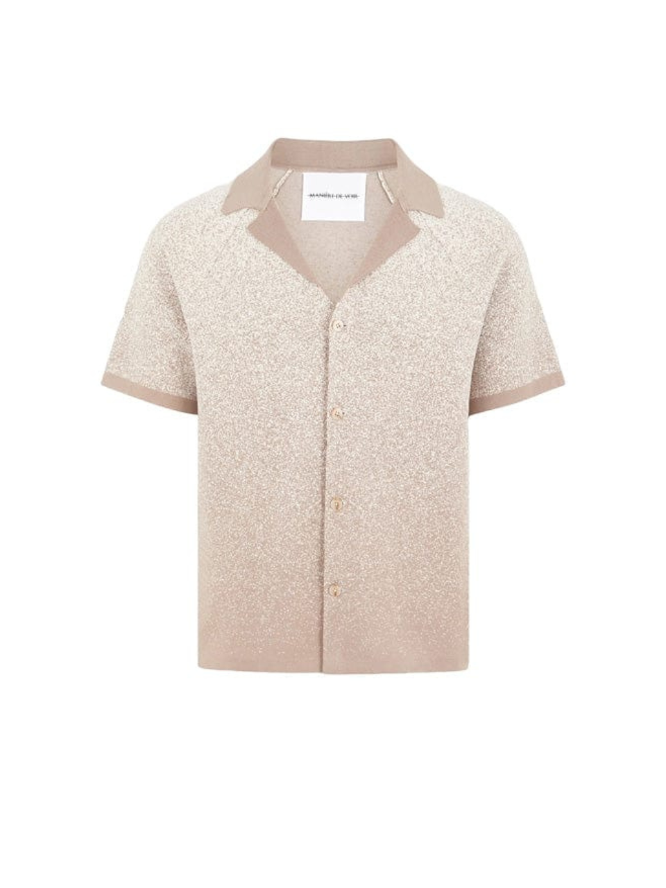 Manière De Voir Ombre Knit Revere Shirt-Beige/White