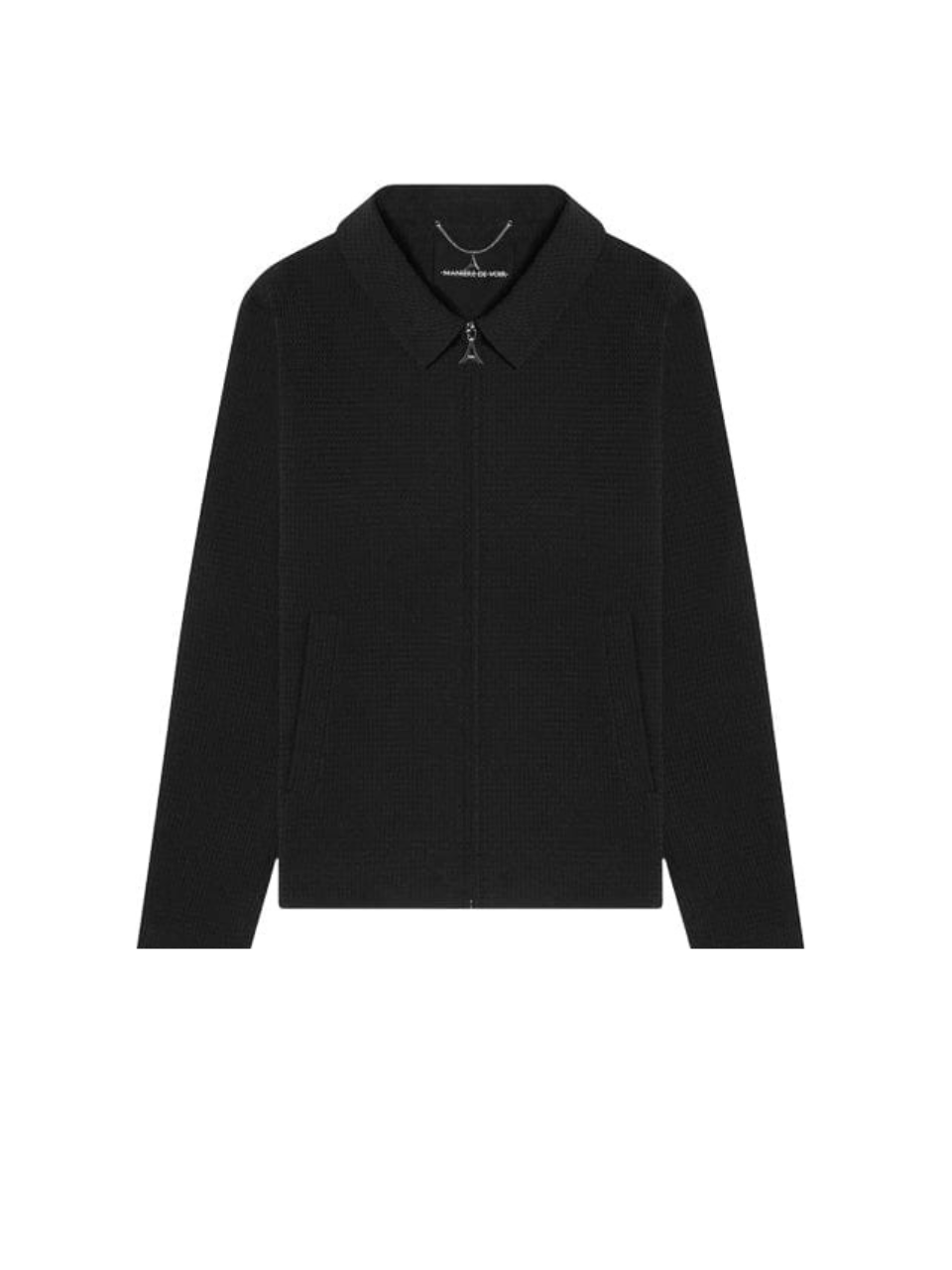 Manière De Voir Waffle Seersucker Jacket Black
