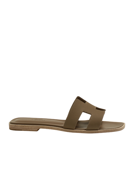 Hermès Paris Oran Epsom Etoupe Sandal