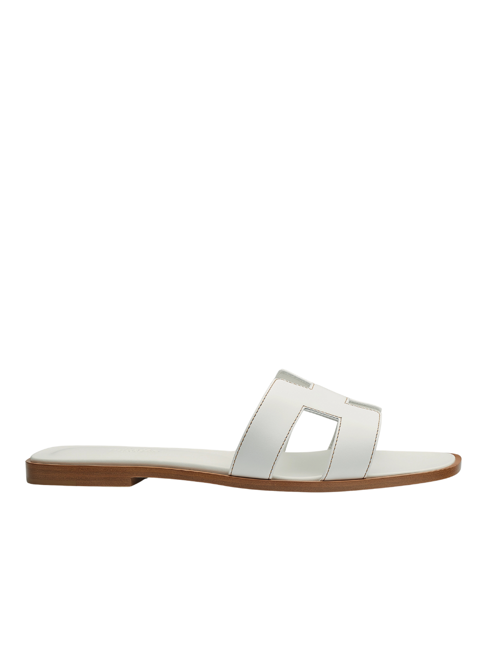 Hermès Oran Sandal Blanc Box Calfskin White Leather