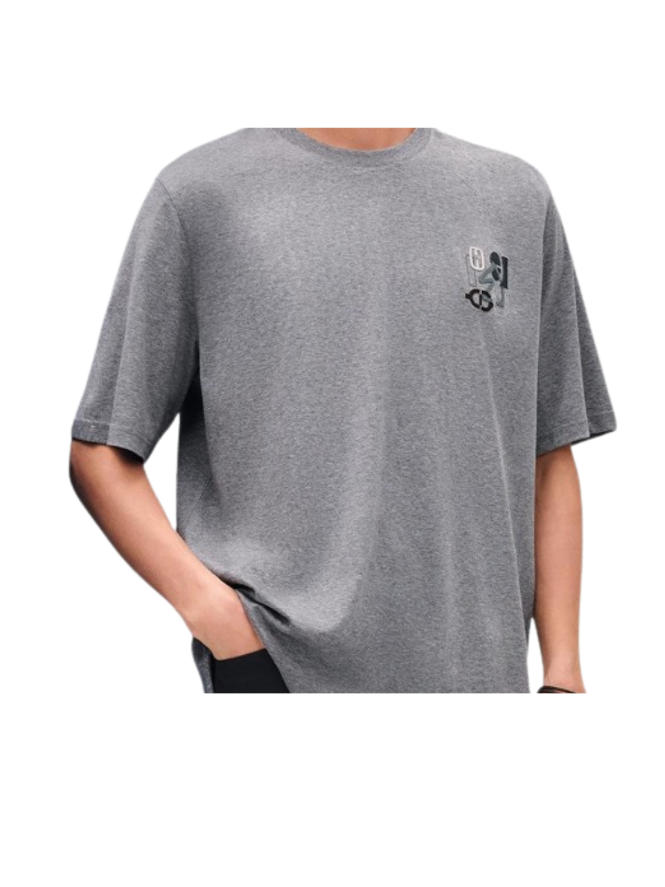 Hermès Mini Patch H Puzzle T-Shirt with Leather Detail - Gris