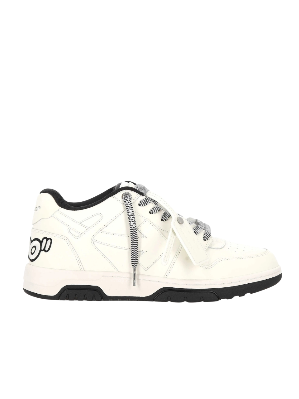 Off White Logo Detail Leather Sneakers