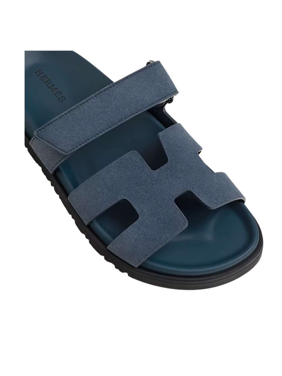 Hermès Bleu Celeste Suede Goatskin Chypre Sandals