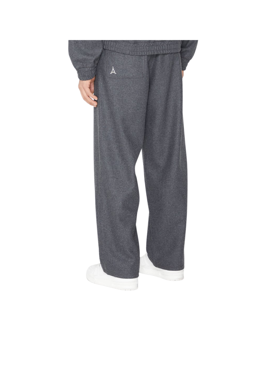 Manière De Voir Wool Blend Wide Leg Joggers Dark Grey