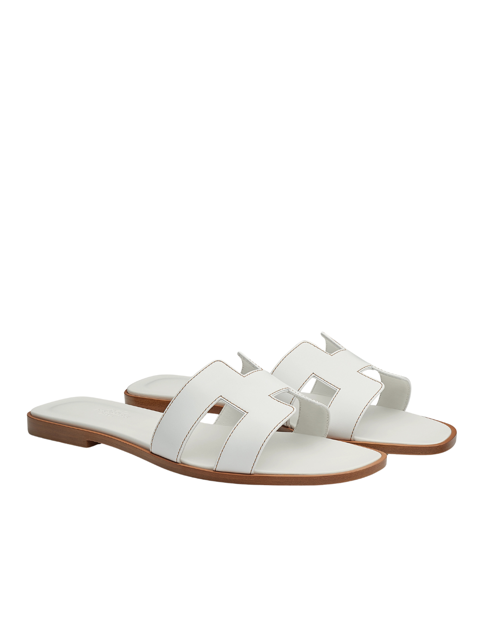 Hermès Oran Sandal Blanc Box Calfskin White Leather