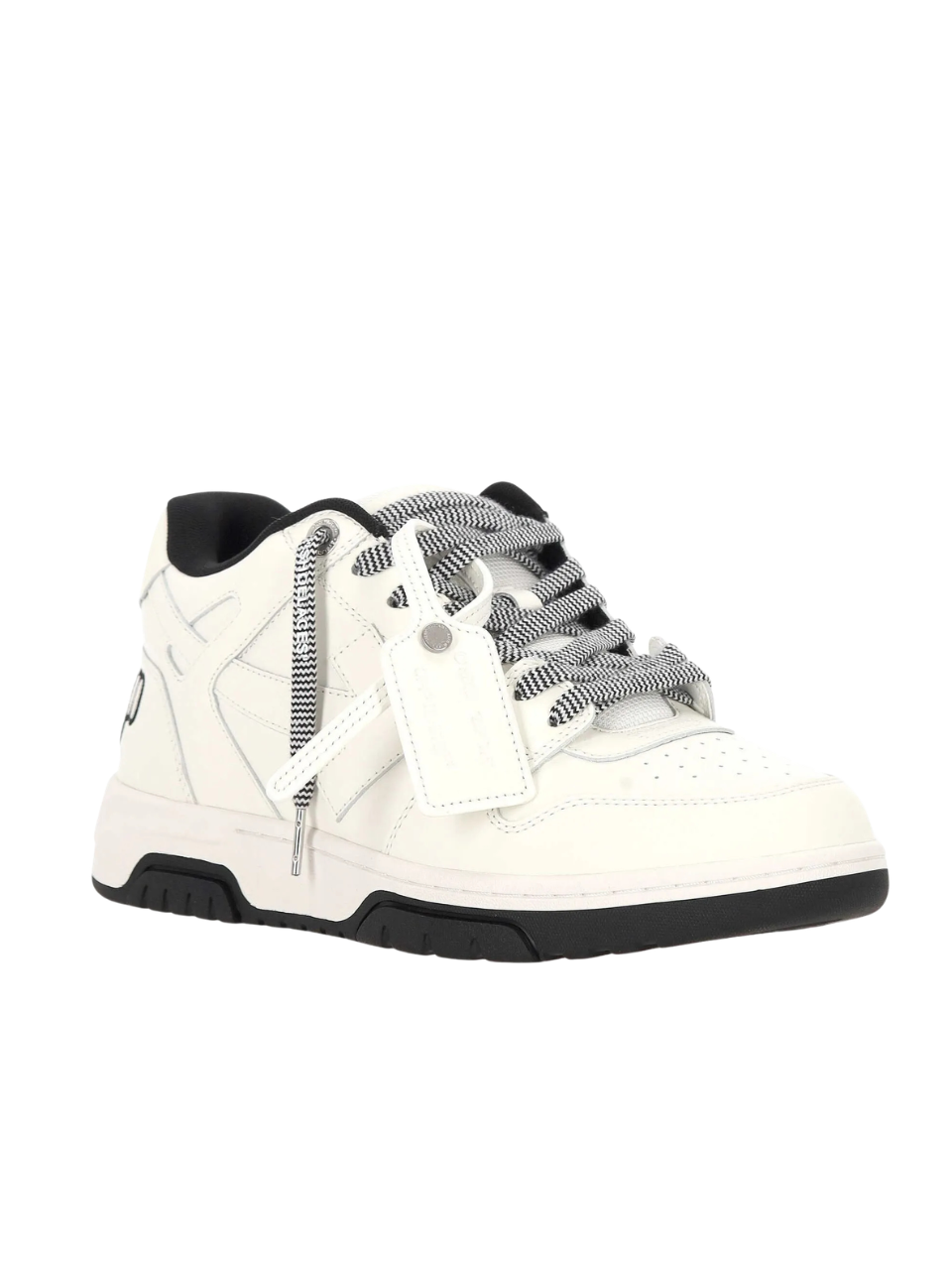 Off White Logo Detail Leather Sneakers