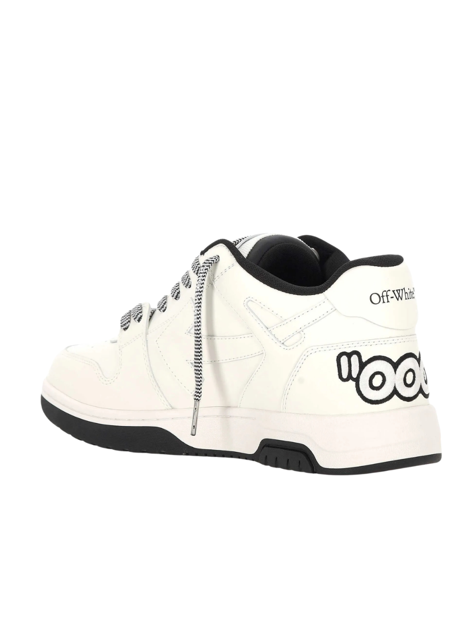 Off White Logo Detail Leather Sneakers