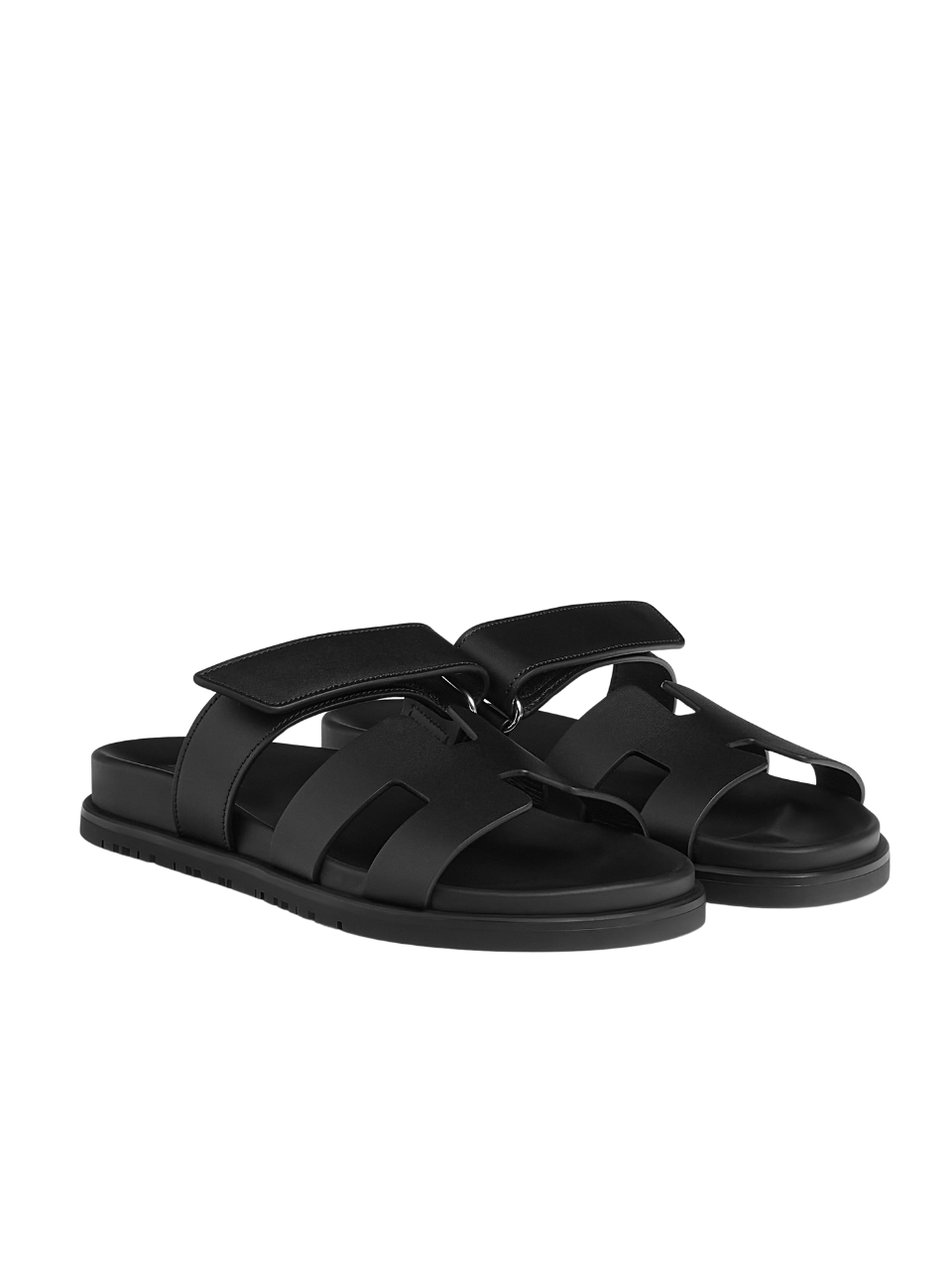 Hermès Chypre Sandal Noir Calfskin Leather
