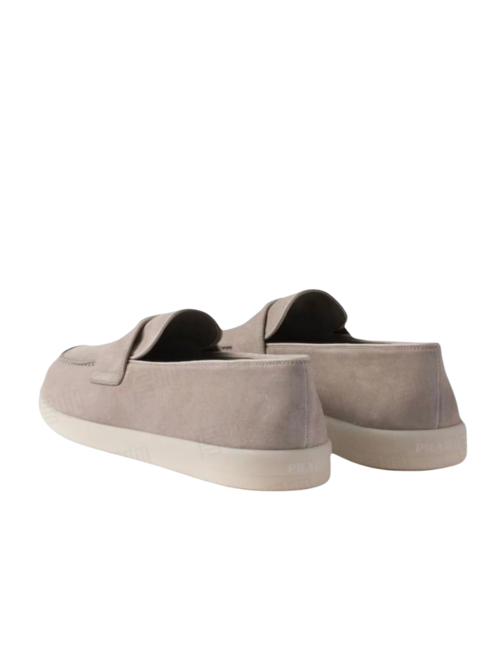 Prada Suede Loafers Cloudy Gray