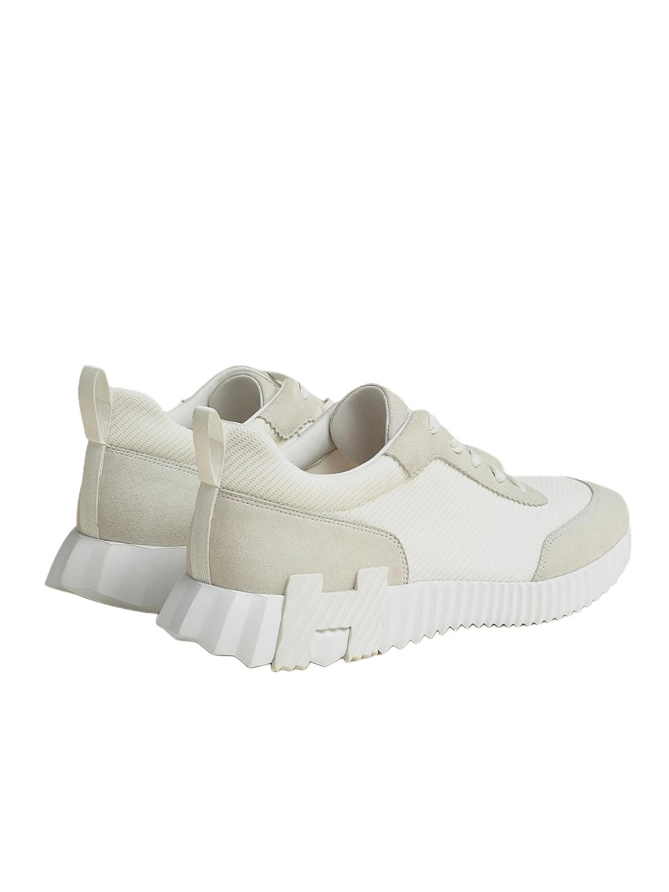 Hermes Bouncing Sneaker Mesh Technique Chevre Velours Blanc