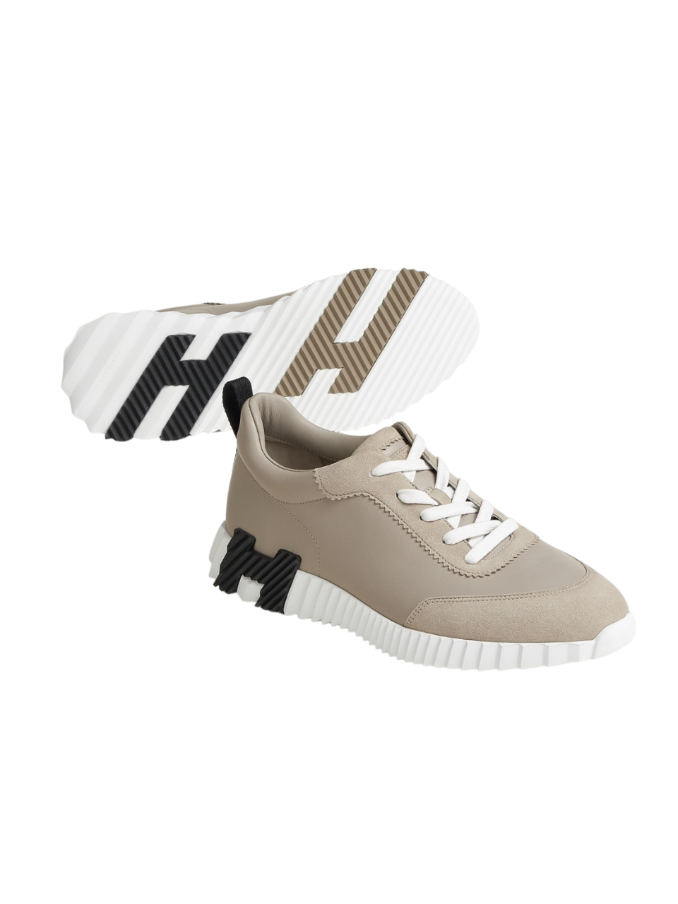 Hermès Bouncing Sneaker Beige Galet Calfskin Suede
