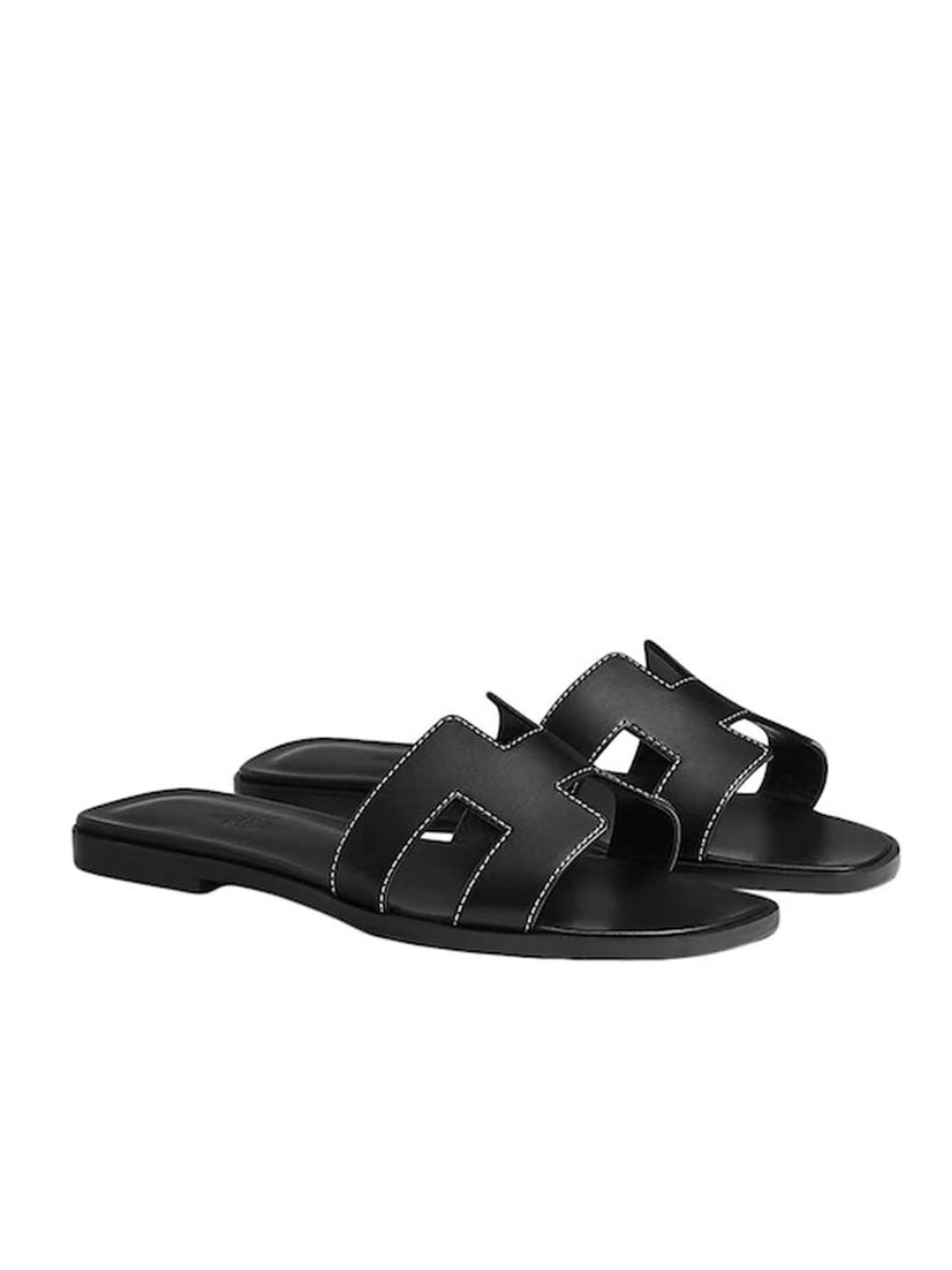 Hermes Oran Sandal Noir Box Calfskin Leather