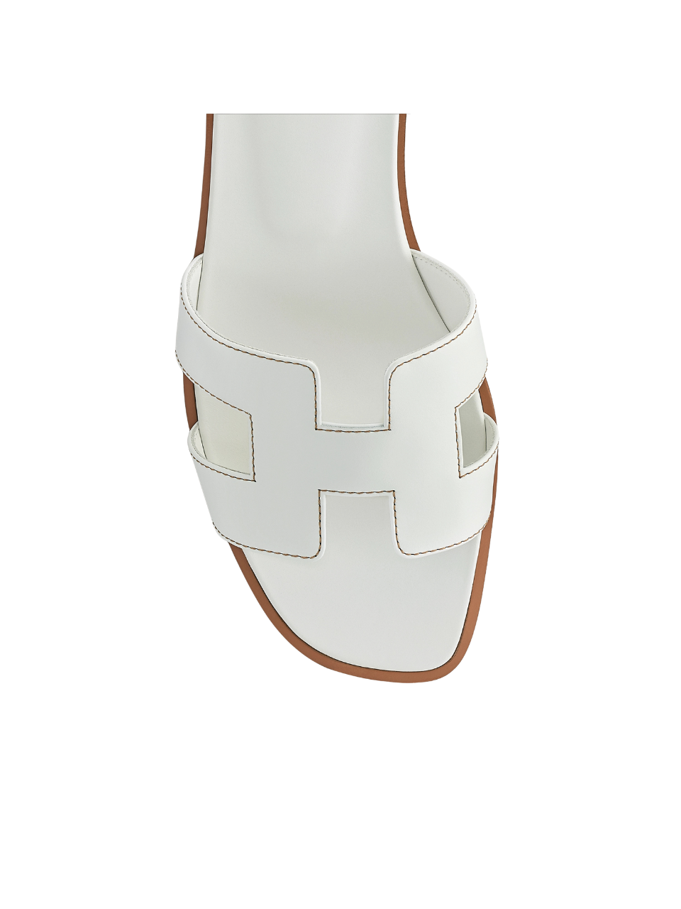 Hermès Oran Sandal Blanc Box Calfskin White Leather