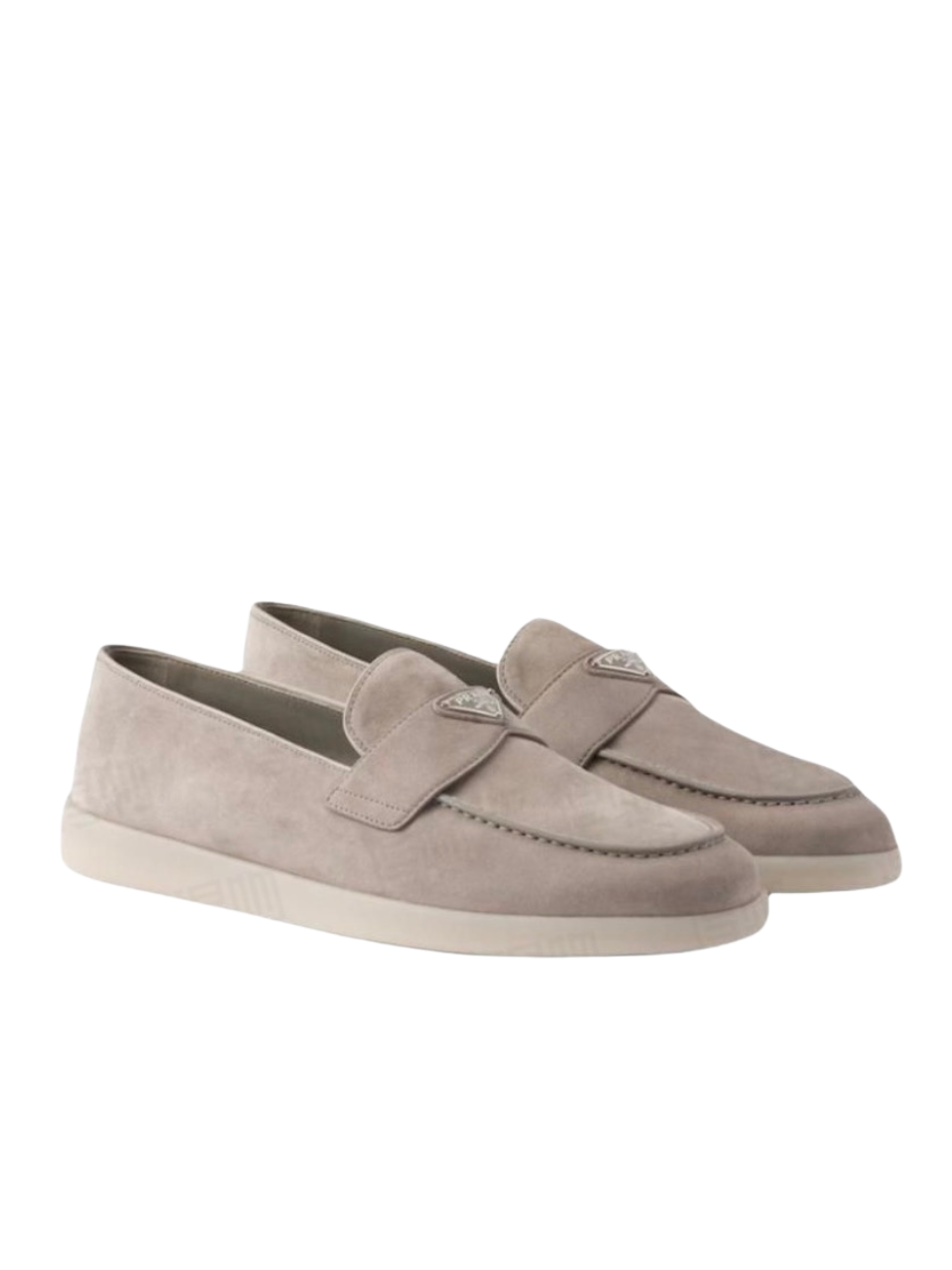 Prada Suede Loafers Cloudy Gray