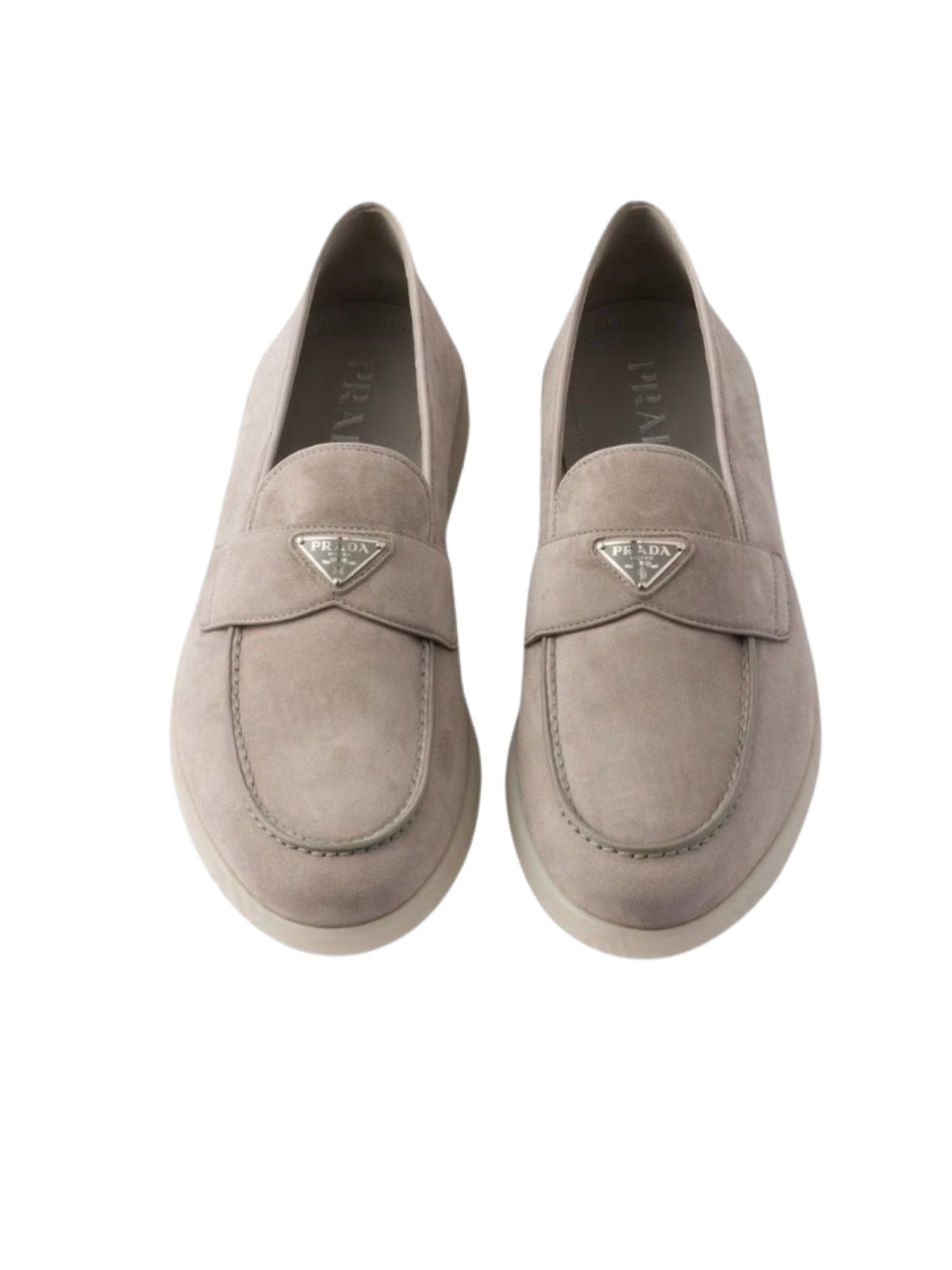 Prada Suede Loafers Cloudy Gray