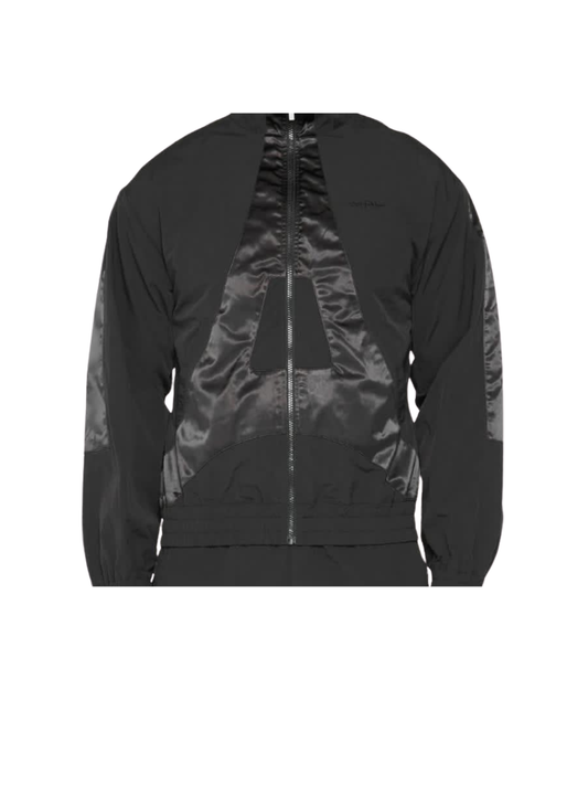 Mainere De Voir Black Bomber Jacket with Silk Eiffel Tower